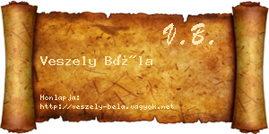 Veszely Béla névjegykártya