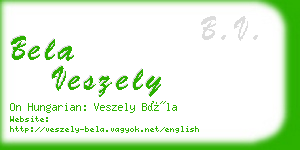 bela veszely business card